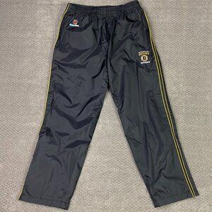 Vintage Boston Bruins Windbreaker Track Pants Men's Large Black Hockey Rules 90s